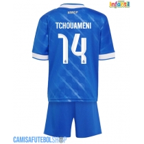 Camisa de time de futebol Real Madrid Aurelien Tchouameni #14 Replicas 3º Equipamento Infantil 2025-26 Manga Curta (+ Calças curtas)